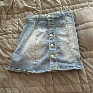 celebrity pink denim mini skirt